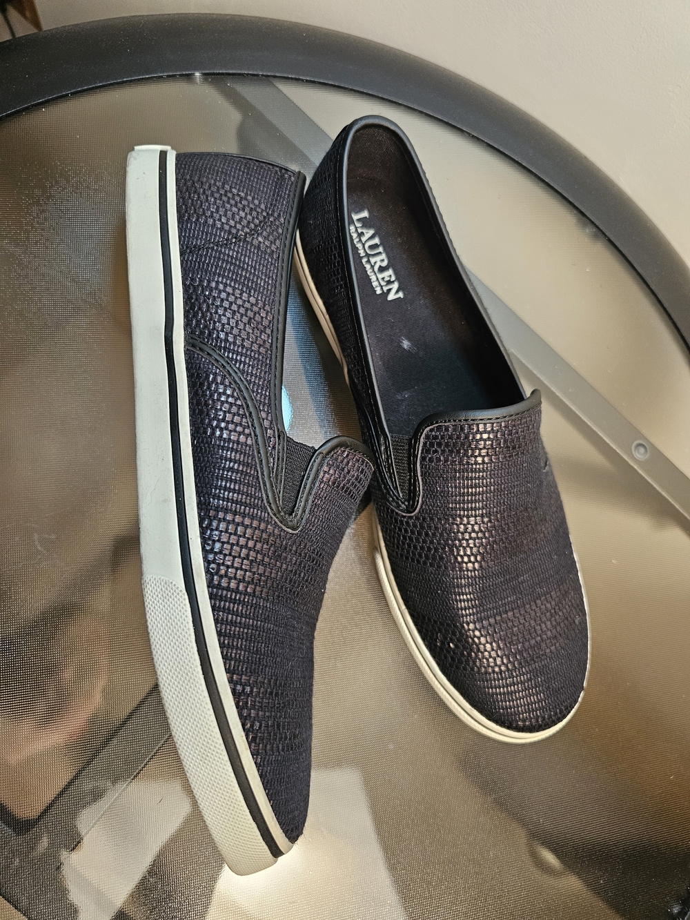 LRL Janis Cotton Navy Slip-On Sneakers